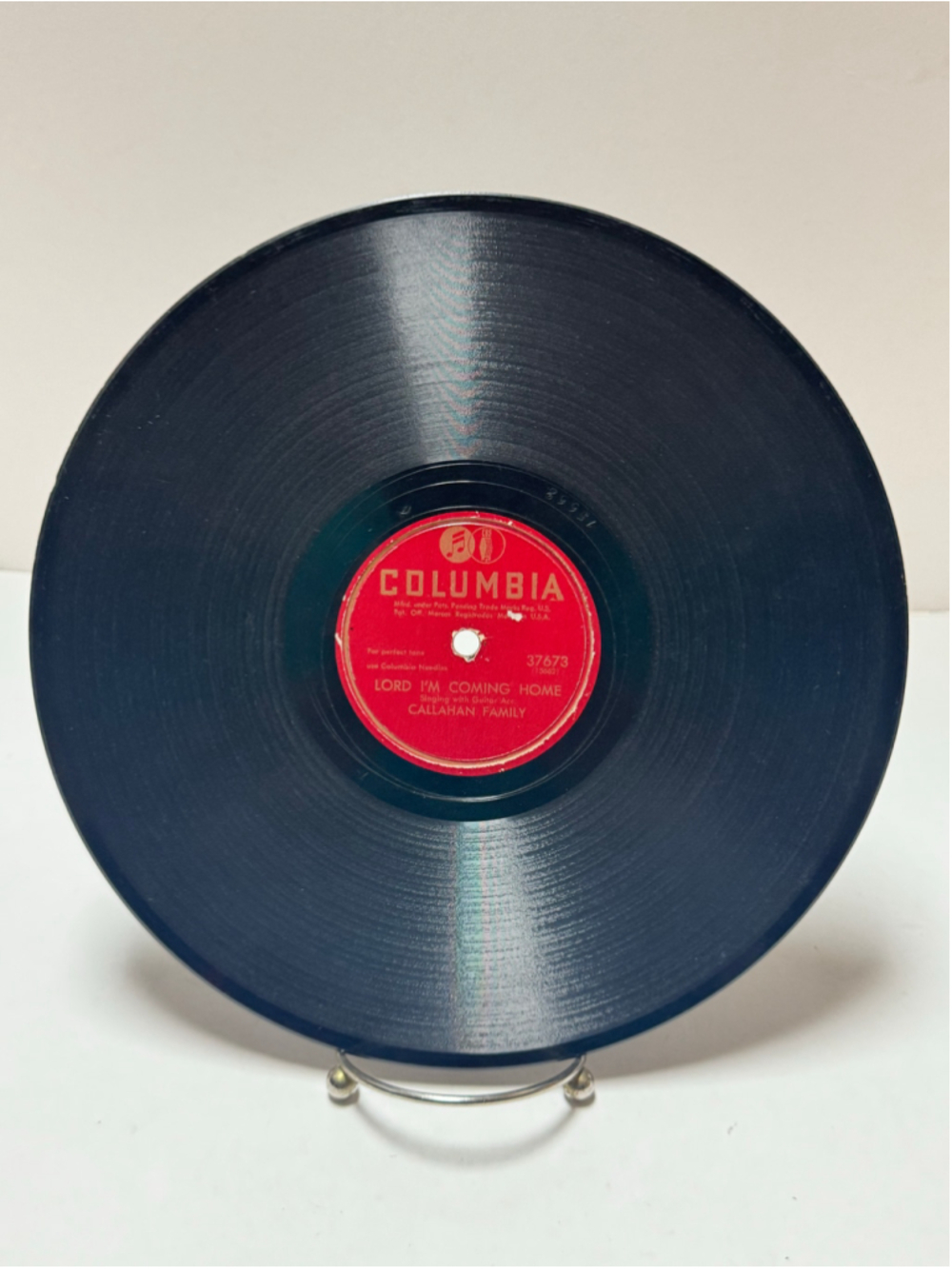 Columbia Shellac 78 Rpm Record Lord I'm Coming Home Callahan Family